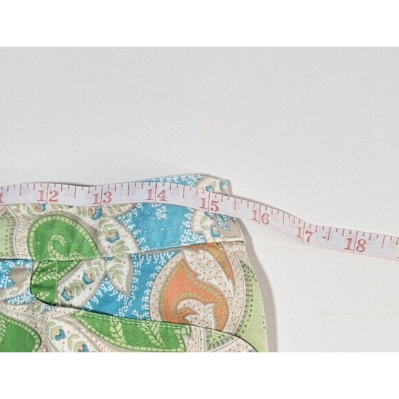 Talbots Green Paisley Straight Leg Beach Summer Cropped Pants Women's Size 10 - Picture 3 of 6